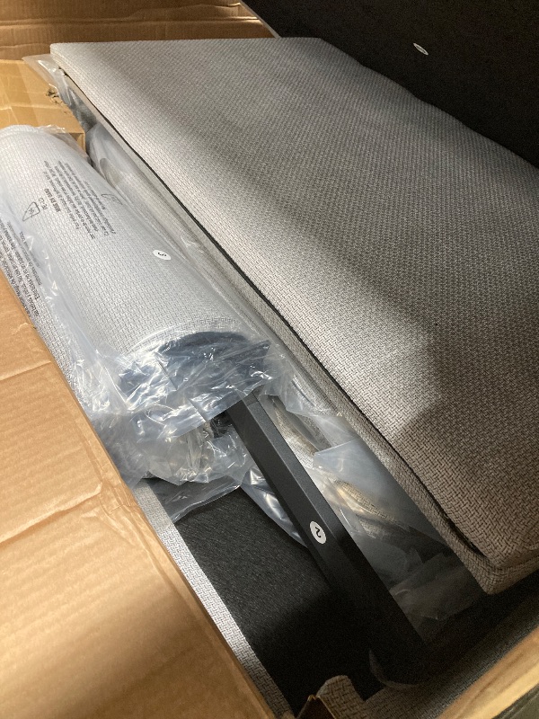 Photo 1 of **The photo and description are for reference only.****Panana Modern 2 and 3 Seats Loveseat Sofa Couch with Storage, Small Love Seat Couches for Living Room, Bedroom, Apartment, Office (Light Gray Linen Fabric, 3 Seater)