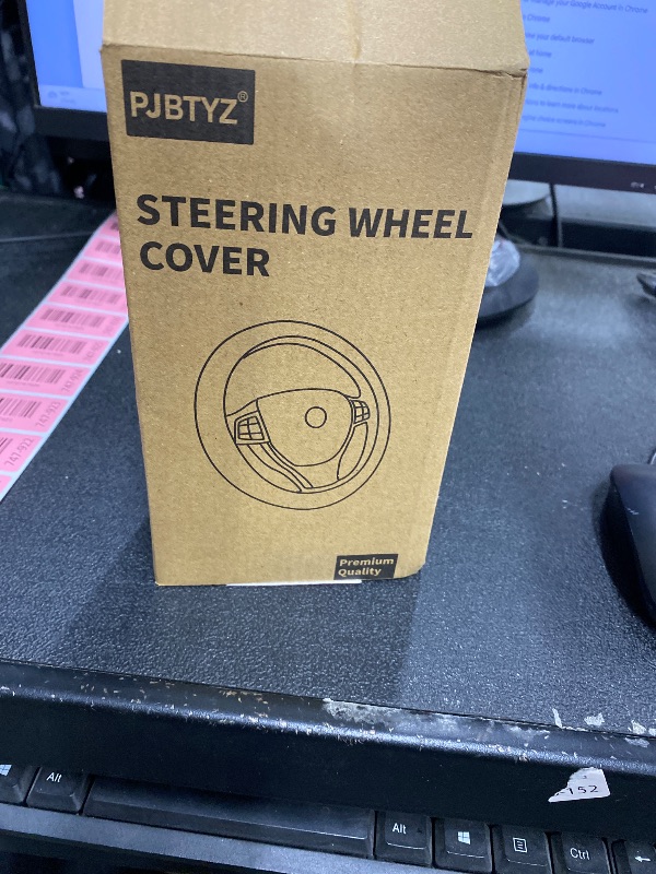 Photo 1 of ?2025 Model? Breathable Soft Leather Car Steering Wheel Cover for Men Women, Non-Slip, Comfortable,Universal 15 inches Steering Wheels, Black