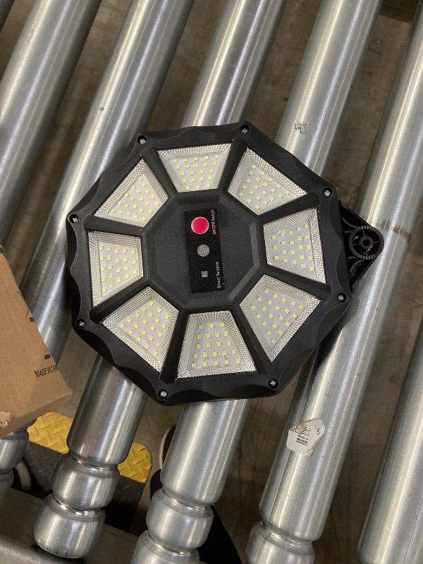 Photo 1 of ***MISSING PIECES SELLING AS IS *** OKPRO Solar Lights Outdoor, 168LED 6500K Flood Light Dusk to Dawn, 8 Sides Solar Outdoor Lights with Motion Sensor, IP66 Waterproof Solar Street Lights Outdoor for Yard, Pools (1 Pack)