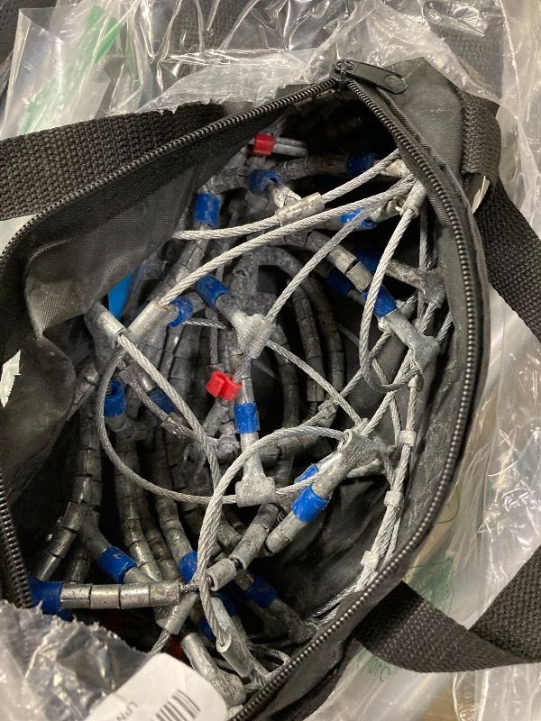 Photo 1 of ***USED, CARRY BAG DAMAGE -SELLING AS IS*** Snow Chains for Car Tires, Tire Chains for Passenger Cars, Sedan, SUVs, Quick Fit & Easy Installation, Portable Reusable Emergency Tire Traction Chain, (HP1042)