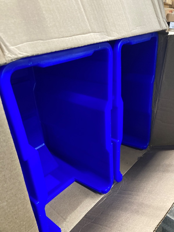 Photo 1 of 1 IS DAMAGED



READYSPACE Commercial Industrial Heavy Duty Stackable Open-Front Recycling Bin Box Containers, 7 Gallon, 4 Pack, Blue