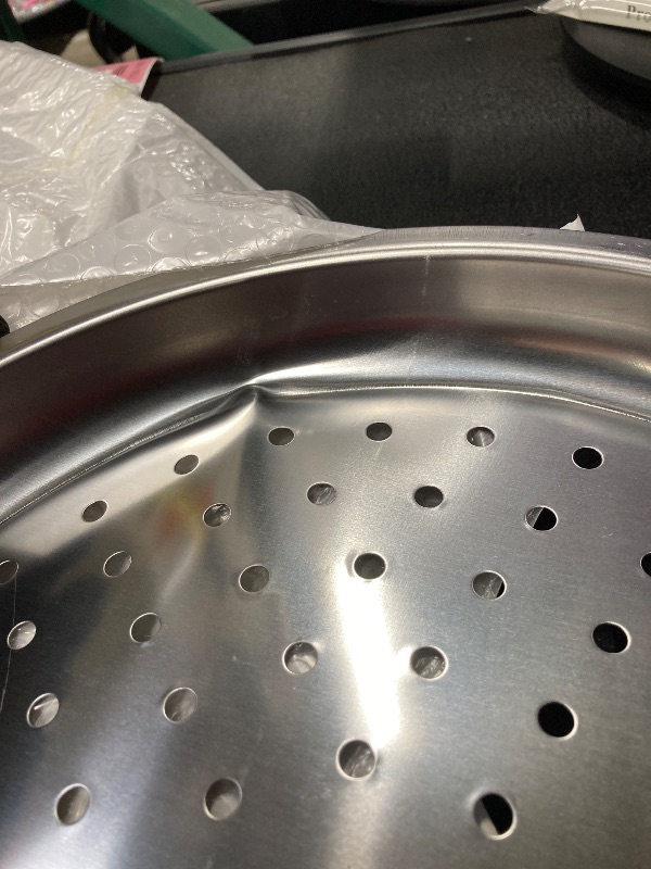 Photo 1 of **MINOR DING AS PICTURED***ULTECHNOVO Steamer Tray for Wok Stainless Steel 12.18" Deepened Steam Plate Insert with Holes for Cooking Seafood Dumplings Buns Food Grade Metal Rack Fits 12-14 Inch Pots**MINOR DING AS PICTURED***