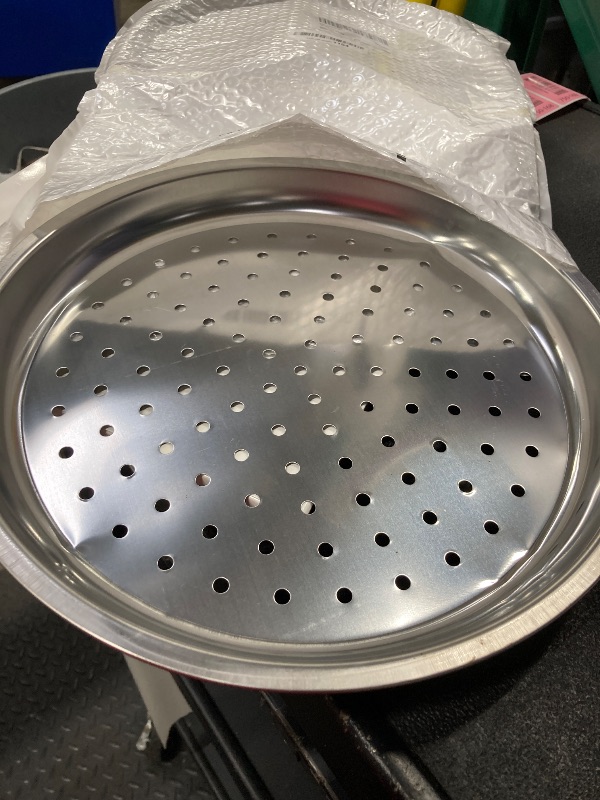 Photo 1 of **MINOR DING AS PICTURED***ULTECHNOVO Steamer Tray for Wok Stainless Steel 12.18" Deepened Steam Plate Insert with Holes for Cooking Seafood Dumplings Buns Food Grade Metal Rack Fits 12-14 Inch Pots**MINOR DING AS PICTURED***