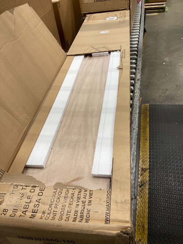 Photo 1 of ***WOOD CRACKED***Plank+Beam 72 Inch Farmhouse Dining Table,Solid Wood Rustic Kitchen Table, for Dining Room, Home Office, Living Room Furniture, Easy Assembly, Blonde Wirebrush***WOOD CRACKED***