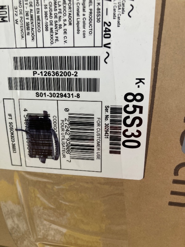 Photo 1 of ****BROKEN. NO RETURN. NO REFUND***Sony 85-Inch Class 4K Ultra HD BRAVIA 3 LED Smart TV with Google TV, Dolby Vision HDR, and Exclusive Features for PlayStation®5 (K-85S30)