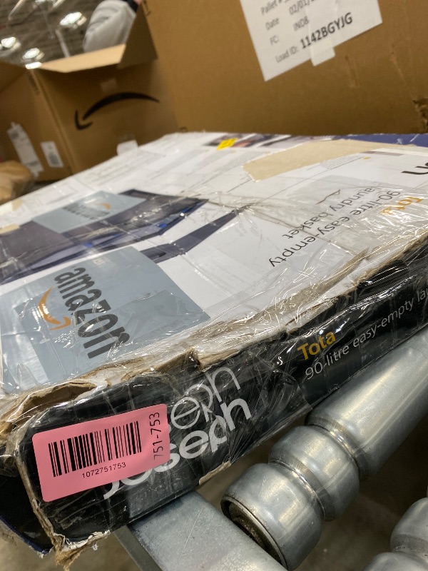 Photo 1 of ***MISSING PIECES -SELLING AS PARTS ONLY*** Joseph Joseph Tota 90 liter/23.8 gallon Laundry Hamper Separation Basket with lid, 2 Removable Washing Bags with Handles - Black  ***BOX RIPPED/TORN***