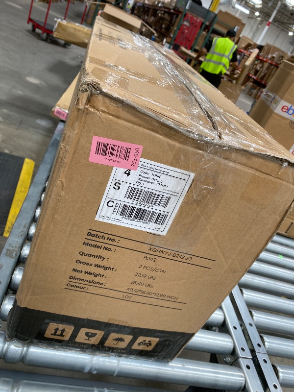 Photo 1 of ****ONLY 2 PCS****COLAMY Button Tufted Dining Chairs Set , Parsons Upholstered Fabric Dining Room Chairs Kitchen Chairs with Wood Legs and Padded Seat, Light Grey