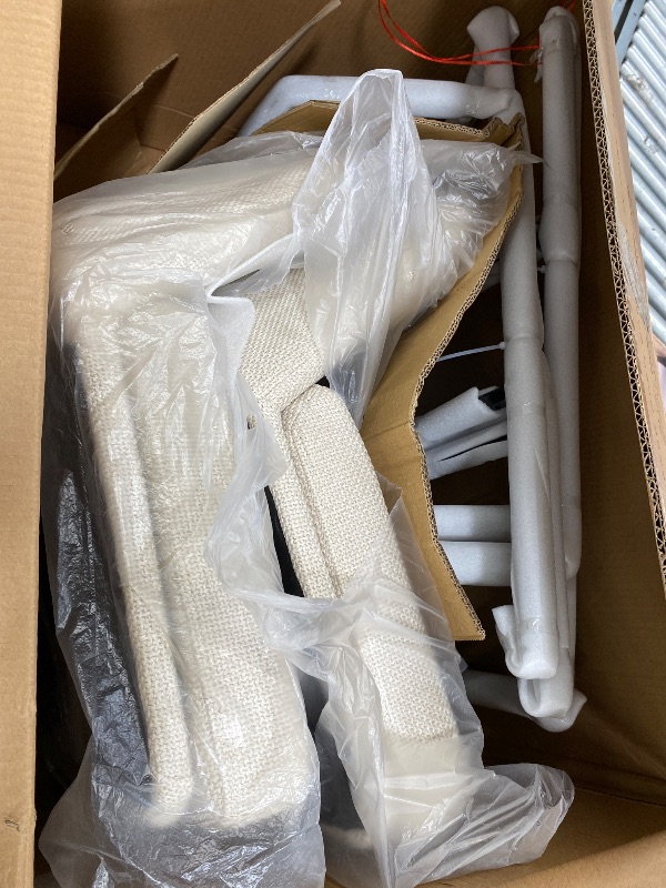 Photo 1 of ****ONLY 2 PCS***COLAMY Counter Height Bar Stools Set , 25 Inch Modern Fabric Kitchen Island Stools with Back, Upholstered Counter Barstools Armless Bar Chairs with Metal Legs for Island Dining Room Bar, Beige