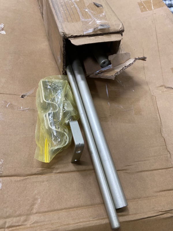 Photo 1 of 1 Inch Modern Silver Double Curtain Rod for Windows - Tension curtain rods 48 to 84 Inchs with Crystal Finial and Holdbacks-BHSRODS Home Double Window Rods for Living Room & Bedroom