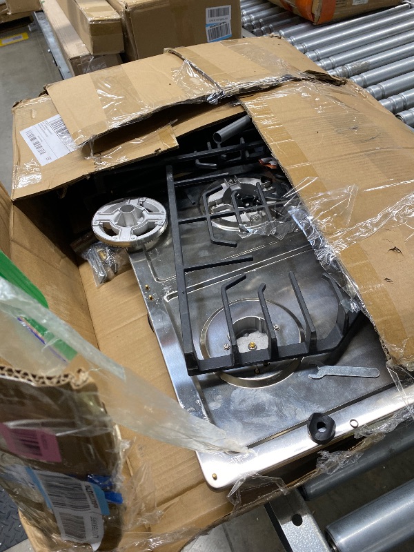 Photo 1 of ****It is used, and it is missing the screws.**Hibghse 34 Inch Gas Cooktop, Built In Gas Stove Top with 5 Sealed Burners NG/LPG Convertible Stainless Steel Propane Cooktop with Thermocouple Protection