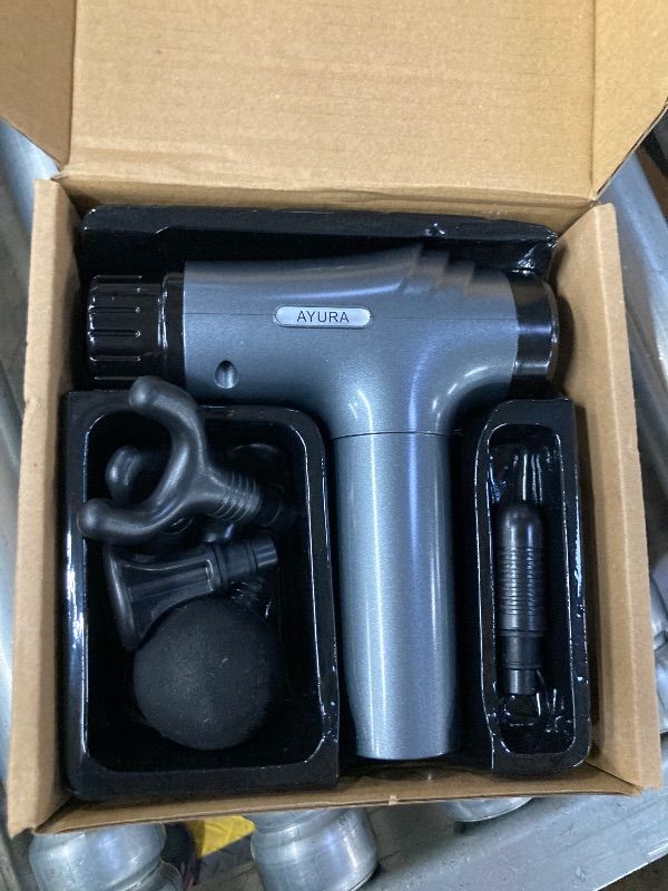 Photo 1 of **PARTS ONLY***AYURA Massage Gun Deep Tissue, Muscle Massager Gun for Pain Relief, Percussion Massage Gun with 30 Speeds & 6 Heads, Portable Handheld Back Massage Gun for Athlets Men Women (Grey)