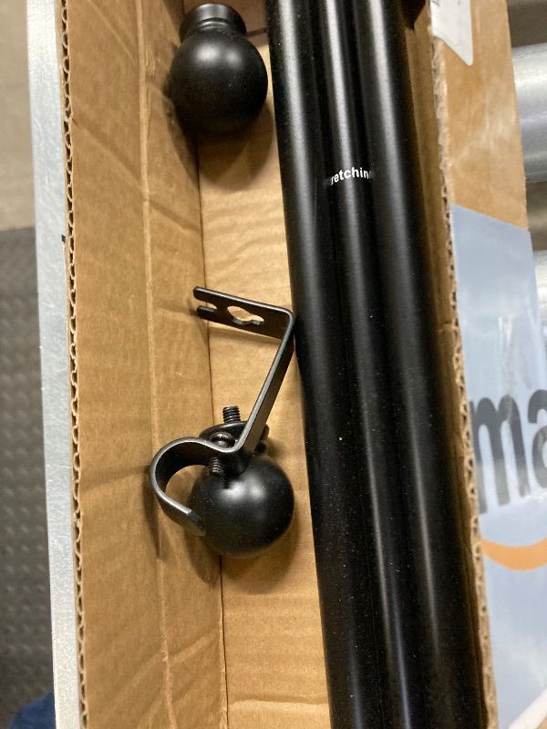 Photo 1 of ***MISSING PARTS SELLING AS IS *** GXOACKJ Curtain Rods for windows 32-48 inch, 5/8 inch Decorative Curtain Rod Set, Matte Black Splicing Heavy Duty Metal Curtain Rod with Brackets