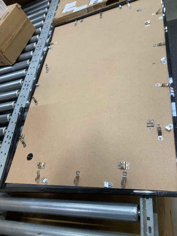 Photo 1 of *PARTS ONLY* *Frame cracked in half/Plastic cracked* Americanflat 24x36 Poster Frame with Polished Plexiglass - Streamline Collection - Thin Border Picture Frame for Wall Display - Hanging Hardware Included - Black