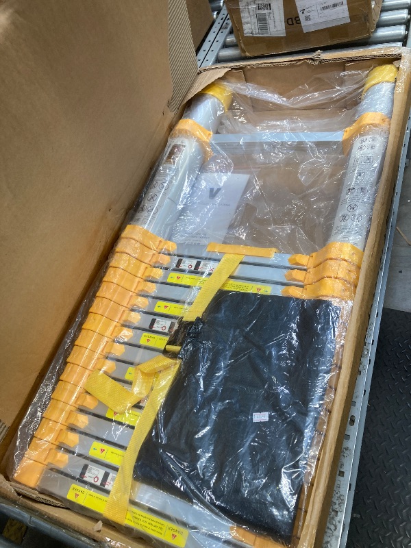 Photo 1 of *Dirty* Telescoping Ladder, 15.5FT Aluminum Collapsible Ladder w/Non-Slip Feet, Telescopic Ladders Heavy Duty Ladder for Household, Outdoor Work 330 lbs Load