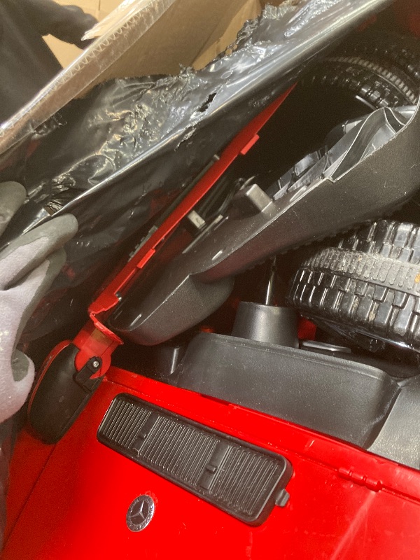 Photo 1 of *Dirty* 12V Kids Ride on Car, Licensed Mercedes Benz G63 Car for Kids w/Remote Control, Safety Lock, Soft Start, Wheels Suspension, LED Light, Bluetooth, Music Battery Powered Kids Cars to Drive, Red