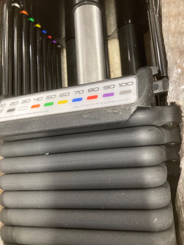Photo 1 of *Corner chipped* PowerBlock Pro 100 Adjustable Dumbbell, Sold As A Single Unit 5-100 lb Dumbbell – Durable Steel Build, Innovative Workout Equipment, Strength Training