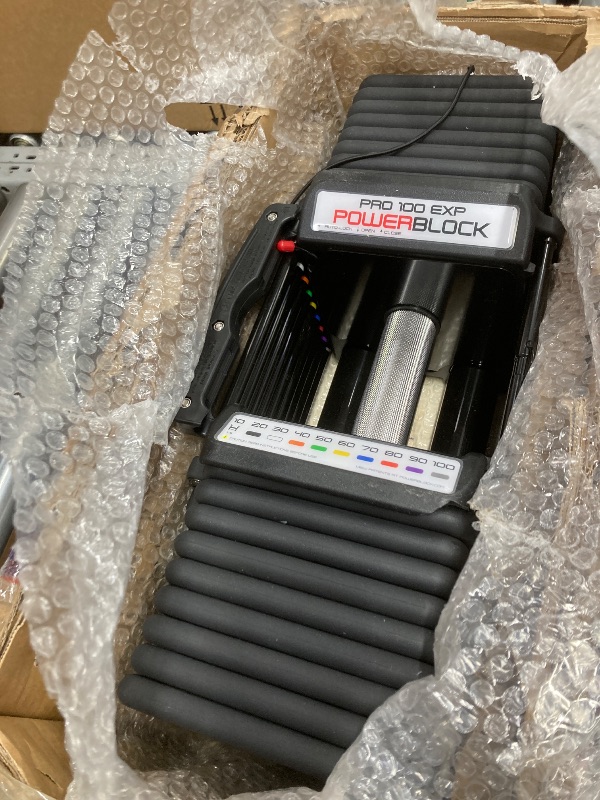 Photo 1 of *Corner chipped* PowerBlock Pro 100 Adjustable Dumbbell, Sold As A Single Unit 5-100 lb Dumbbell – Durable Steel Build, Innovative Workout Equipment, Strength Training