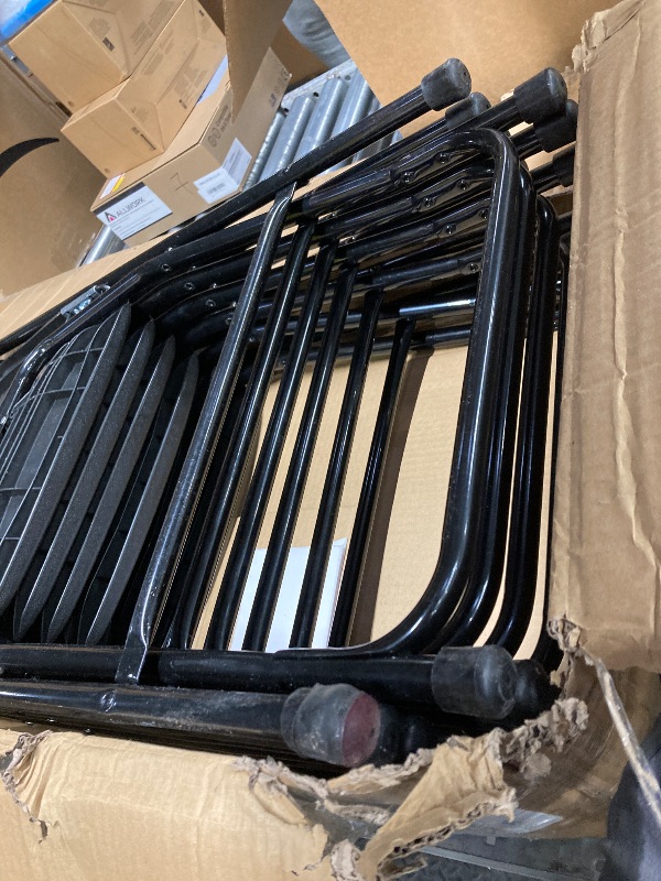 Photo 1 of *Feet scratched* Flash Furniture 8 Pack HERCULES Series 650 lb. Capacity Black Plastic Fan Back Folding Chair