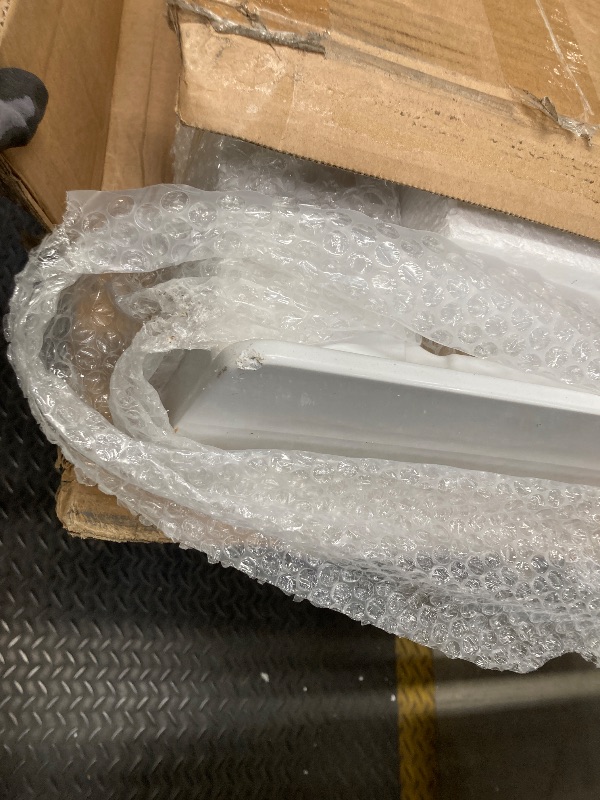 Photo 1 of *Chipped corner* WOODBRIDGE 48"L x 32"W x 4"H Shower Base,Right Drain,Non-Slip Single Threshold Shower Pan, Solid Surface with Brushed Nickel Linear Drain Cover
