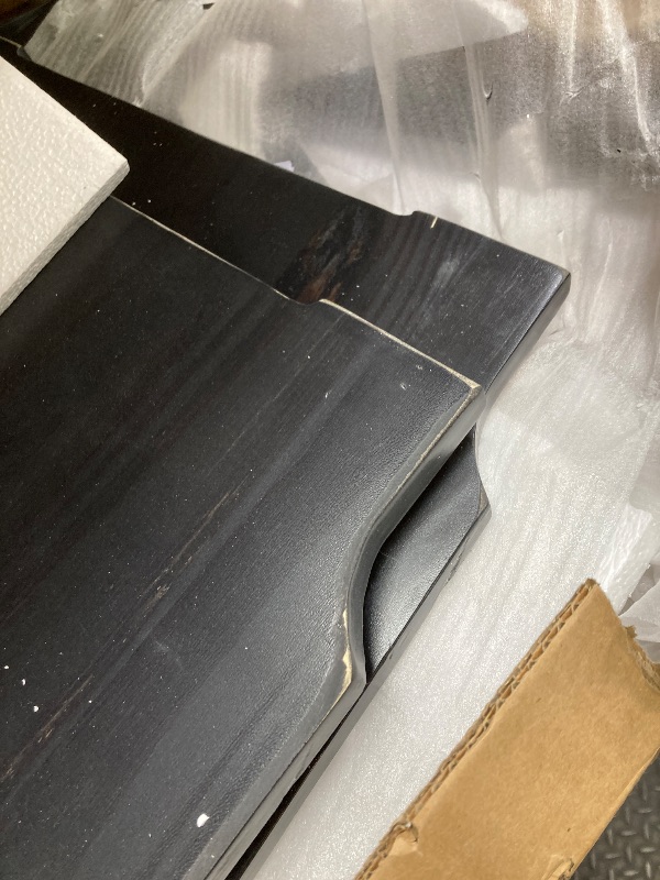 Photo 1 of *Scratched* Gracava Corner Dining Table Set - Solid Wood L Shaped Breakfast Nook Table with Bench Seating Space Saving for Kitchen Apartment Seats 4 to 6 Black