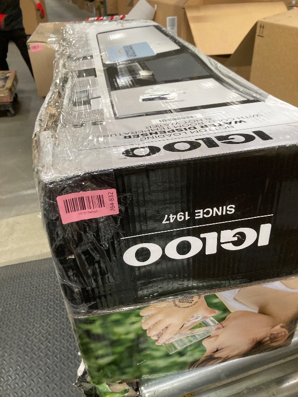 Photo 1 of *Water damaged box* Igloo Bottom Loading Water Cooler – Hot, Cold, & Room Temperature Dispenser – Stainless Steel, Holds 3 & 5 Gallon Jugs, Child Safety Lock – for Homes, Kitchens, Offices, Dorms