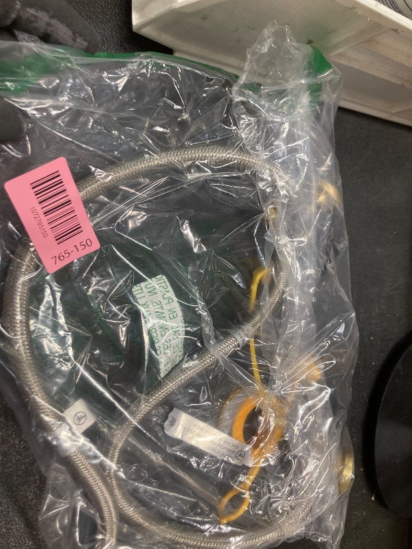 Photo 1 of **BENT**15 Inch RV Propane Hose Replacement with Gauge, 2 Pack - Stainless Steel Braided Hose for RV Two-Stage Regulator - 1/4" Male NPT & QCC1 Inlet, 350PSI