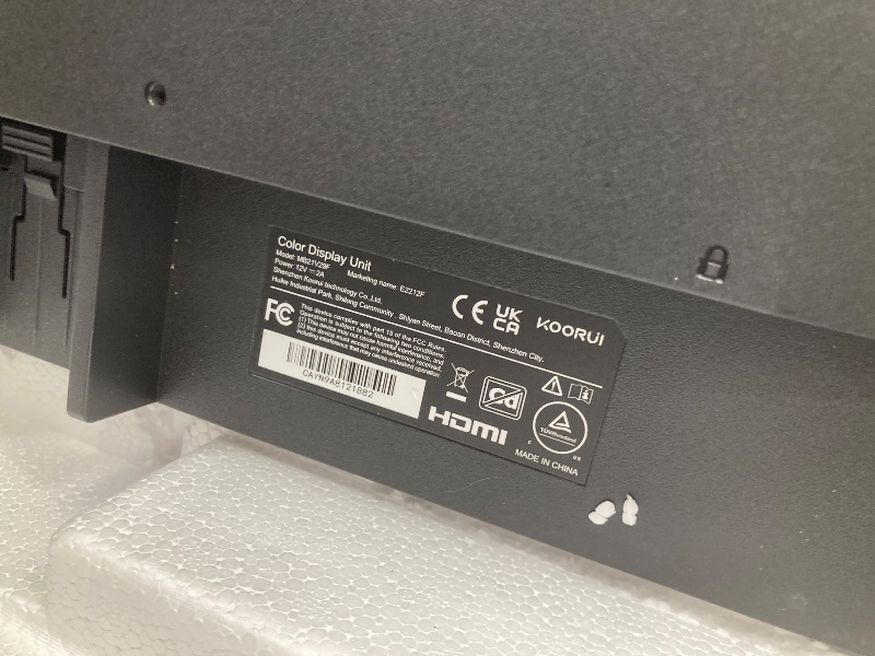 Photo 1 of *PARTS ONLY/NO RETURNS* KOORUI New 22 Inch Computer Monitor FHD 1080P 120Hz PC Gaming Screen VA Panel Ultra-Slim Display 4000:1 Contrast Ratio with Adpitive Sync (HDMI/VGA/VESA Compatible 100x100mm/Audio Out), Tilt, Black