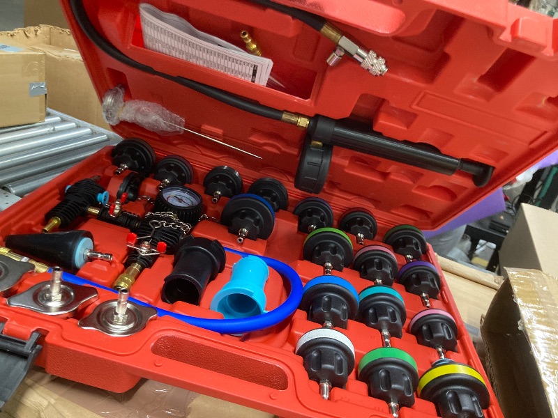 Photo 1 of *Scratches* DAYUAN 28pcs Universal Radiator Pressure Tester Kit, coolant Pressure Tester kit coolant Vacuum Refill kit for Cooling System