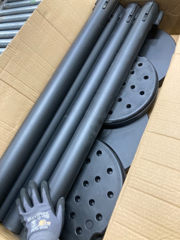 Photo 1 of *Scratches/Base cracked* Crowd Control Stanchion Set, 4 Pack Black Stanchions with 6.6Ft Sturdy Retractable Belts, Crowd Control Barriers for Parties, Airport Lines, Events, Weddings