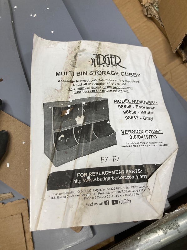 Photo 1 of *Water damage* Badger Basket Multi Bin Storage Cubby