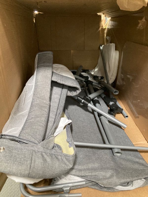 Photo 1 of **MISSING PARTS/NOT IN ORIGINAL BOX***cutebeams Twin Bassinet for 2 Babies, 3 in 1 Bedside Co Sleeper Double Bassinet for Twins, Rocking Bassinet for Baby with Wheels and Storage Basket, Includes Mattress (Grey)