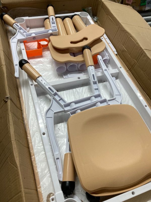 Photo 1 of ***DAMAGED-MISSING PIECES SELLING AS INCOMPLETE PARTS ONLY*** JIAOQIU Kids Table and Chair Set for Toddlers - Adjustable Activity Center with Non-Slip Legs & Graffiti-Proof Surface Ages 3-12