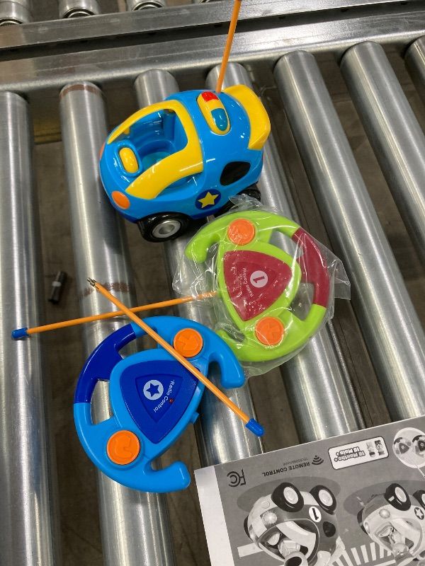 Photo 1 of ***MISSING RACE CAR -SELLING AS IS *** Prextex 1 Pack Cartoon Remote Control Cars for Toddlers - Police Car with Steering Wheel Controllers and Lights -  Toddler Gift 18+ Months