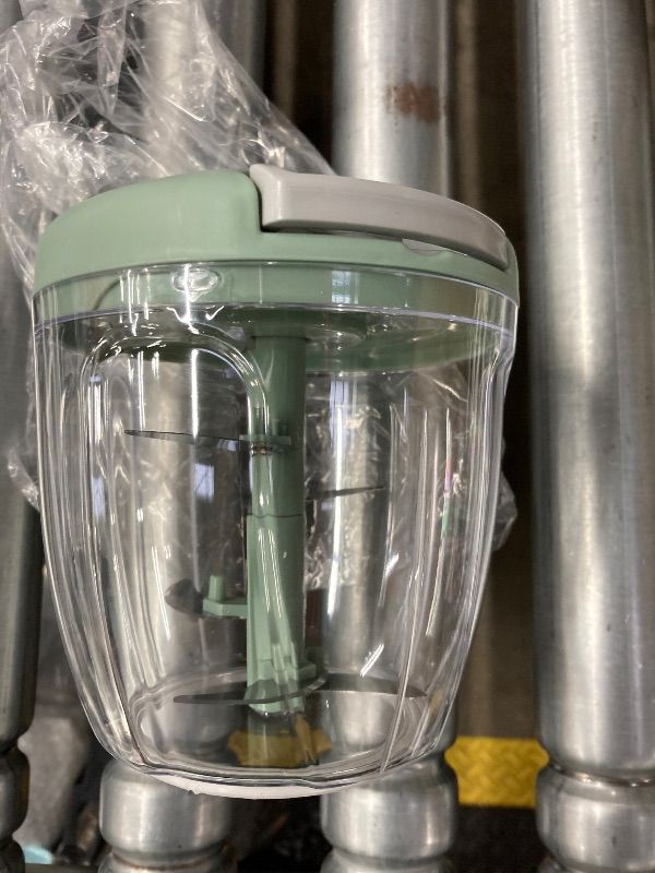 Photo 1 of **MISSING ONE BLADE***Cambom Manual Food Chopper Vegetable Cutter, Hand String Vegetable Chopper Onions Cutter for Vegetable Fruits Nuts BPA Free Food Safe Material, 900ml Green