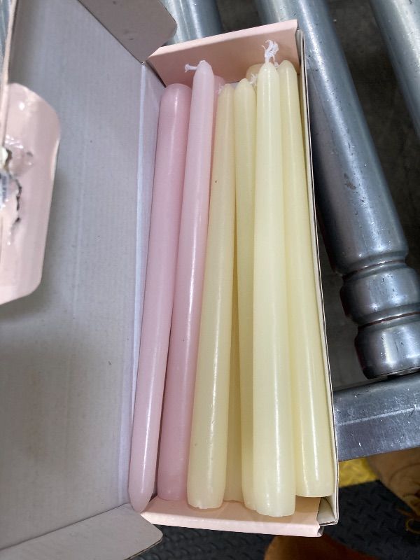 Photo 1 of ***3 ARE PINK 7 ARE IVORY***10 Inch Pale-Pink Taper Candles for Home Decoration, 10 Pack Unscented Candlesticks for Dinner Wedding Party, Smokeless and Dripless Candle Sticks***3 ARE PINK 7 ARE IVORY***