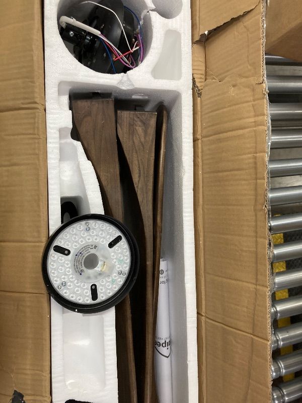 Photo 1 of ***PARTS ONLY***Haipeel 60 Inch Outdoor Ceiling Fans with Lights, Propeller Solid Wood Ceiling Fans with Light and Remote Control for Outdoor Ceiling Fan with Light for Patio Farmhouse, DC ETL Listed, Deep Brown