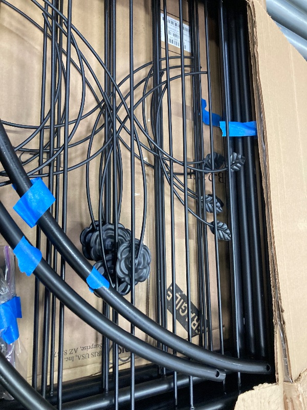Photo 1 of **MISSING PARTS***YITAHOME Metal Garden Arbor with Gate, Garden Arch for Climbing Plants Outdoor, Wedding Arches for Ceremony, Black Garden Archway for Backyard, Lawn and Patio