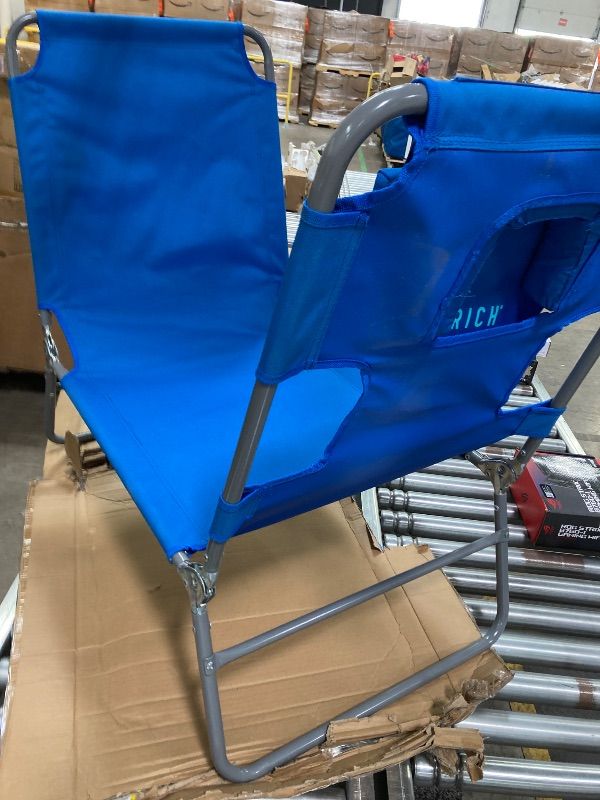 Photo 1 of ***DAMAGE -NOT FUNCTIONING PROPERLY -SELLING AS PARTS ONLY*** Ostrich the Original Chaise 72 x 22 Inch Lounge Portable Reclining Lounger, Outdoor Patio, Beach, Lawn, Camping, or Pool Tanning Chair, Ocean Blue  ***BOX RIPPED/TORN***