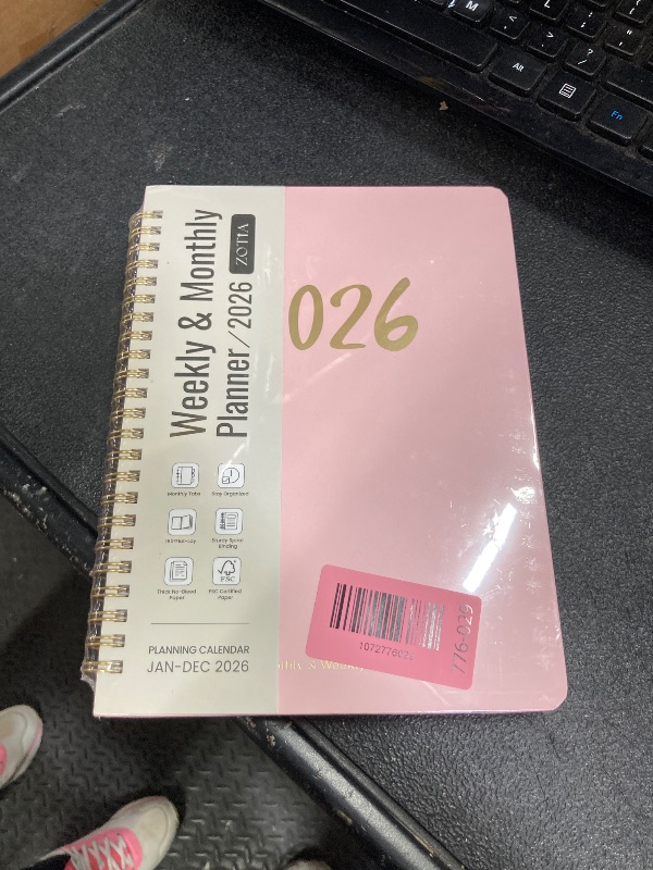 Photo 1 of **pack of 2** Planner, Weekly and Monthly Planner for Women, January 2026 - December 2026, Hardcover 2026 Calendar Planner Book with Tabs, Inner Pocket, Spiral Bound, Perfect for Office Home School Supplies - A5 (6.3" x 8.5"), Pink