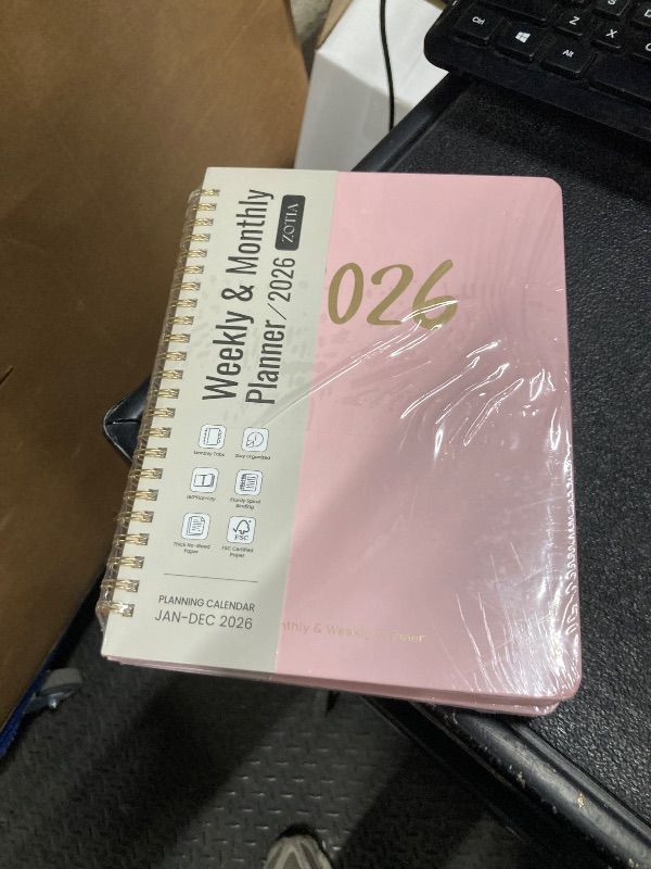 View 2 of **pack of 2**2026 Planner, Weekly and Monthly Planner for Women, January 2026 - December 2026, Hardcover 2026 Calendar Planner Book with Tabs, Inner Pocket, Spiral Bound, Perfect for Office Home School Supplies - A5 (6.3" x 8.5"), Pink