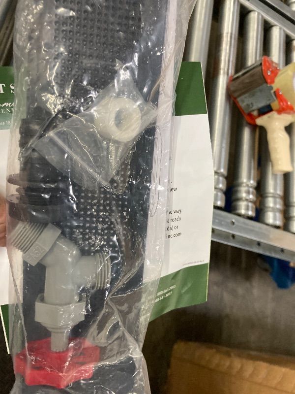 Photo 1 of ***MISSING STAND***RTS Home Accents 50-Gallon ECO Rain Barrel Made with 100% Recycled Plastic, Flat Back Rain Water Collection Barrel, Stand Included, Black