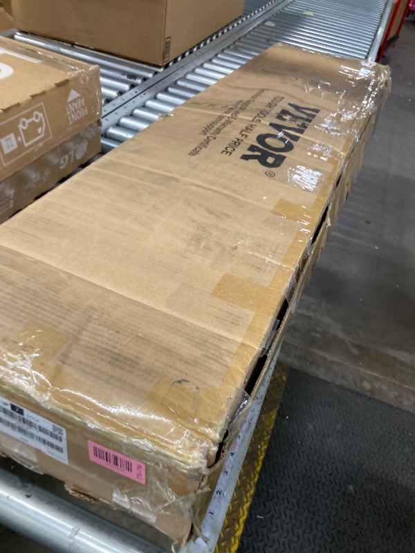 Photo 1 of **missing parts***VEVOR Rattan Console Table, Entryway Table with 3 Storage Drawers, Hallway Table with Natural Rattan Sliding Door, Console Sofa Table for Living Room, Study, Entryway Or TV Wall, Natural