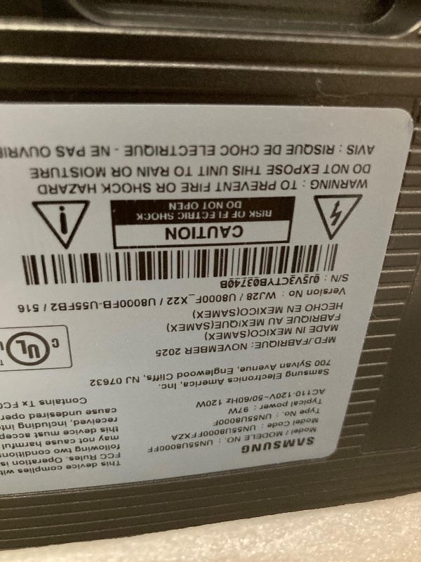 Photo 1 of ** NO REFUNDS, NO RETURNS** Samsung 55-Inch Class Crystal UHD U8000F 4K Smart TV (2025 Model) Endless Free Content, Crystal Processor 4K, MetalStream Design, Knox Security, Compatible with Alexa