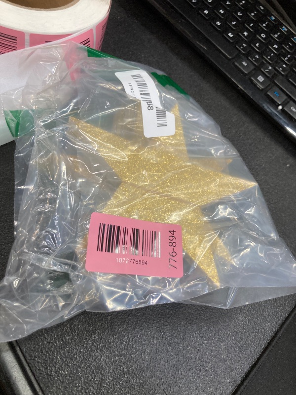 Photo 1 of 100 Pcs 6 Inch Glitter Gold Stars Double Printed Paper Stars Gold Star Decoration Bulletin Board Decorations for Classroom Wall Party