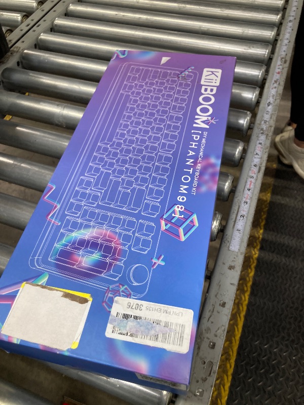 Photo 1 of ***Missing rubber foot***KiiBoom Phantom 98 Crystal Mechanical Gaming Keyboard, Transparent Keyboard with RGB Backlits, Hot-Swappable, Shine Through Clear Keycaps, 3 Modes Wireless, 8000mAh Battery, NKRO for Win/Mac (Pink)***Missing rubber foot***
