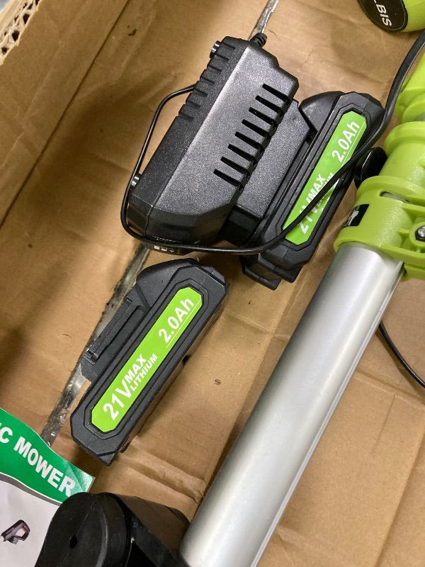 Photo 1 of ***DAMAGED -MISSING PARTS SELLING AS NON-FUNCTIONAL PARTS ONLY*** JAGROM Electric String Trimmer Cordless with 2x2.0Ah Battery, 20V Battery Powered 12-inch Lawn Mover & Edger Lawn Tool with Charger, Powered Grass Trimmer with 8pcs Spool Line for Yard, Gar