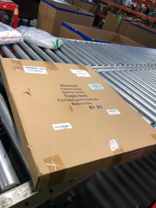 Photo 1 of ***FACTORY SEALED - OPENED FOR INSPECTION***Minesaxel 16x20 Diploma Frames 12x16 with Blue Mat - Walnut Wood Finish | Shatter-Resistant Glass | for Wall Mounting | Gift for Graduations & Professional Certificate (1 Pack)