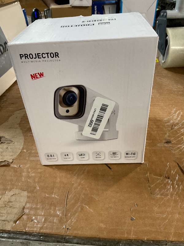 Photo 1 of [ Auto Focus & Keystone / 1080P Native ] Mini Projector with Wifi and Bluetooth 5.4, Portable Projector for Outdoor Movies/Bedroom, Built in Apps, Smart Proyector 4K Support (2026 Upgrade, White)