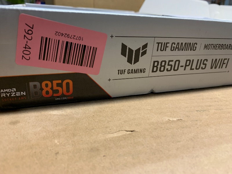 Photo 1 of **PINS BENT**ASUS TUF Gaming B850-PLUS WiFi AMD AM5 B850 ATX Motherboard, 14+2+1 80A Stages, AI Ready, DDR5, PCIe 5.0, 3X M.2, Wi-Fi 7, 2.5Gb LAN, DisplayPort, HDMI™, USB 10Gbps & 20Gbps Type-C®, BIOS Flashback™
