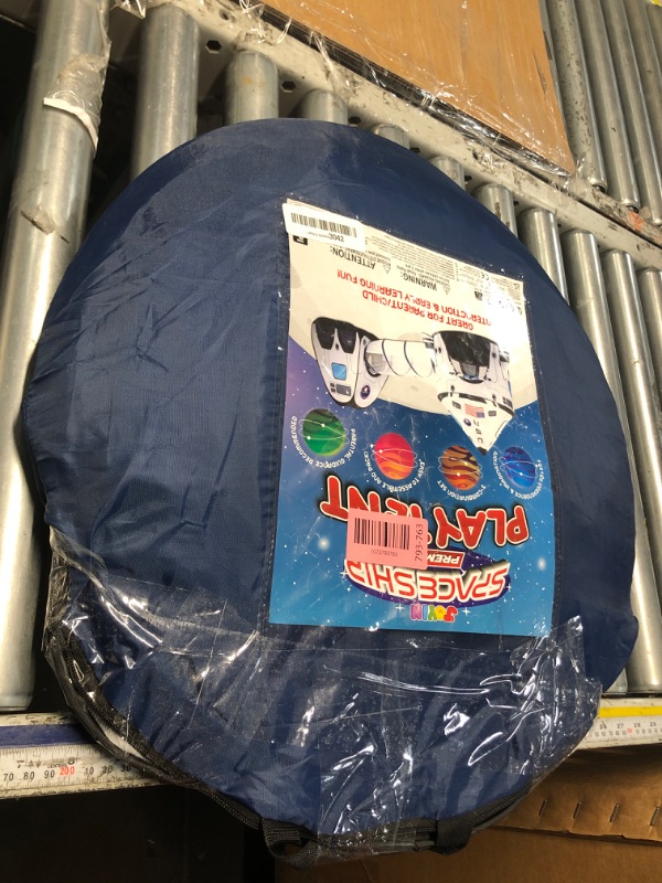 Photo 1 of ***DAMAGED - SEE NOTES/PICTURES*** JOYIN White Rocket Ship Pop up Play Tent with Tunnel and Playhouse Kids Indoor Outdoor Spaceship Tent Set